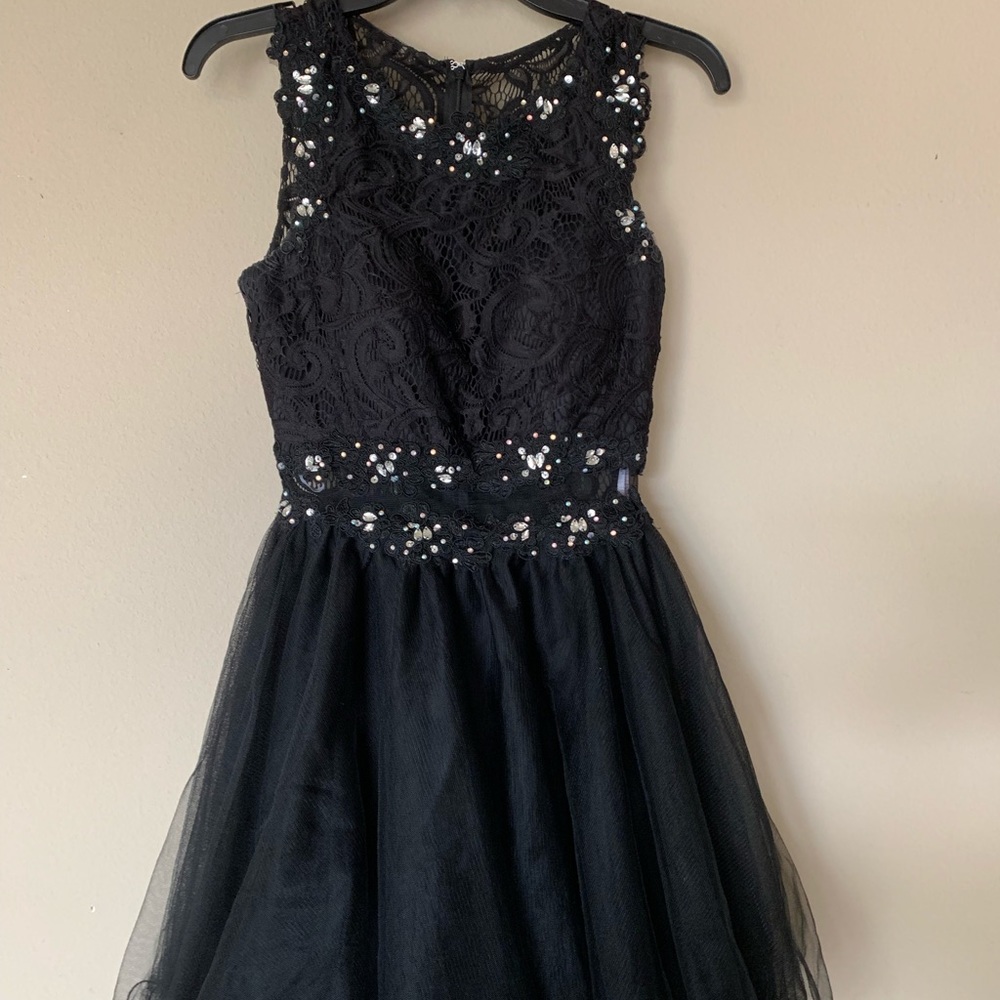 Black and silver faux 2pc. Hoco/dance/party dress.